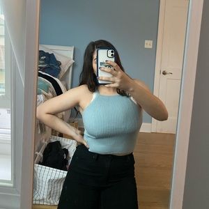 brandy melville high neck knit tank